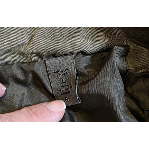 Levi’s Strauss Women’s Olive Green Parka Jacket Size L Lightweight Utility Coat - Picture 7 of 7